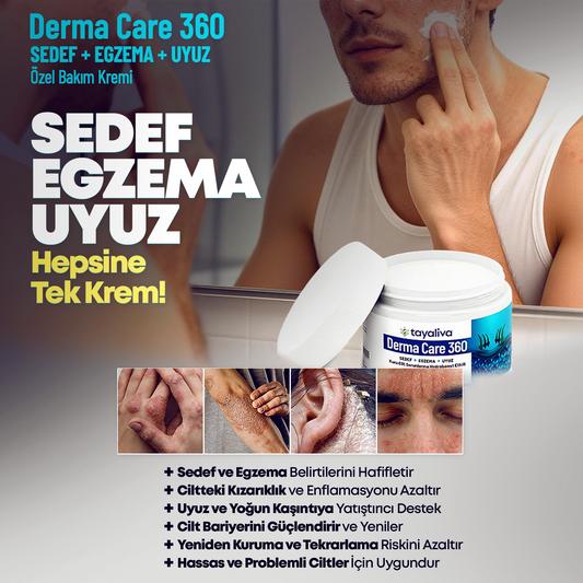 Derma Care 360 - Sedef, Egzema ve Cilt Problemlerine Özel Bakım Kremi 120Ml